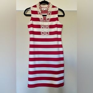 NWOT Charter Club PP Red Striped Sleeveless Dress